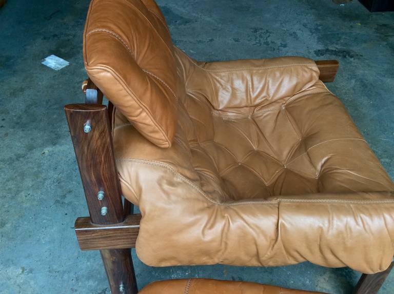 Rosewood Percival Lafer Lounge Chair and Ottoman