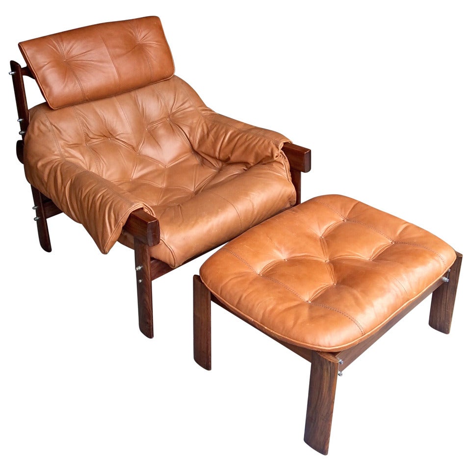 Percival Lafer Lounge Chair and Ottoman
