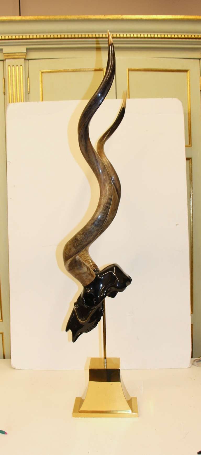American Jonson Cornell Ltd Kudu Head with Malachite Inlay