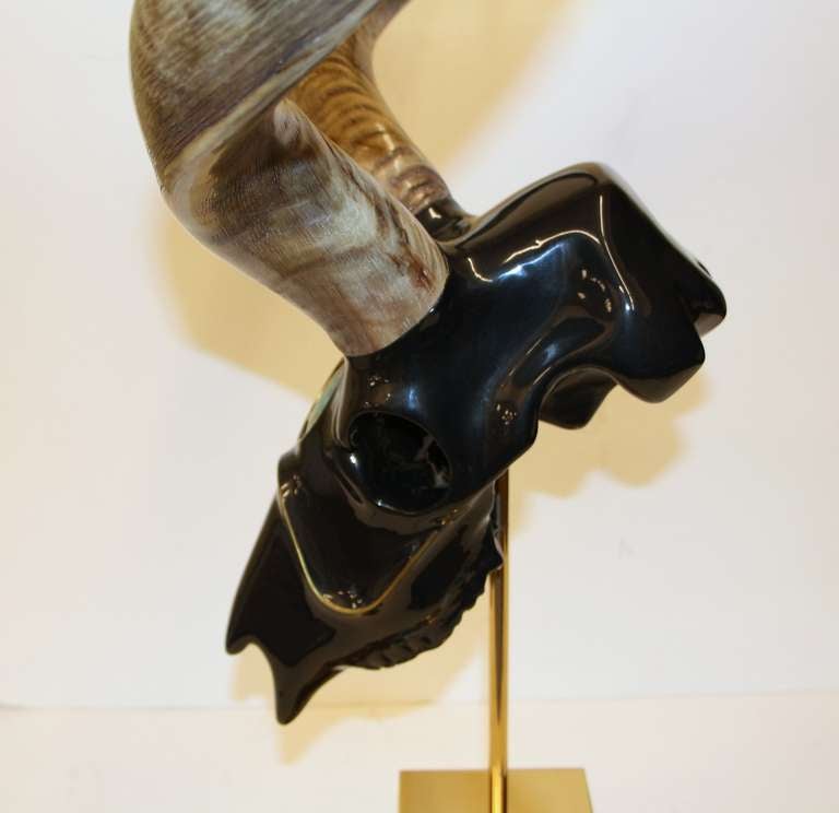 Jonson Cornell Ltd Kudu Head with Malachite Inlay In Good Condition In Palm Springs, CA