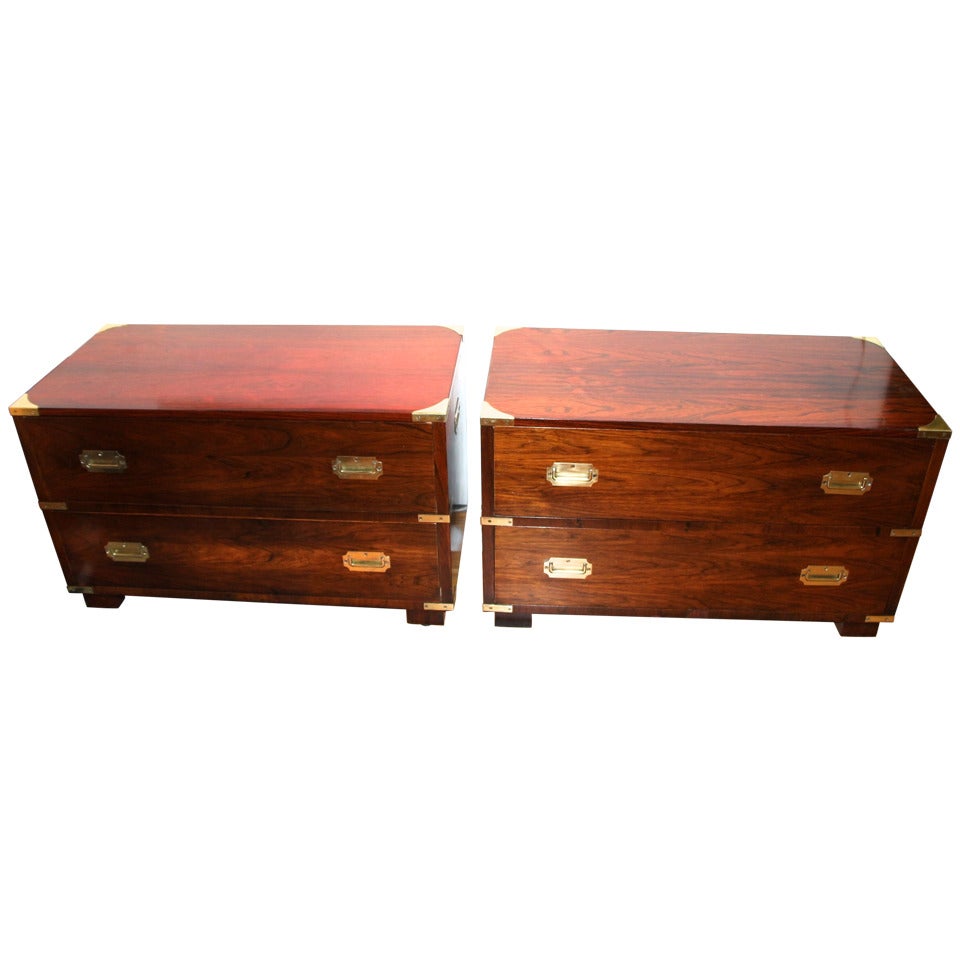 Pair of rosewood John Stuart campaign chests
