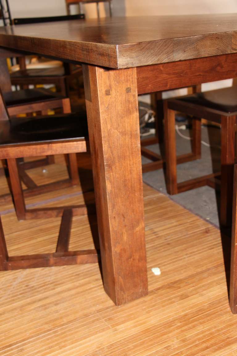 BDDW Walnut and Leather Set In Good Condition In Palm Springs, CA