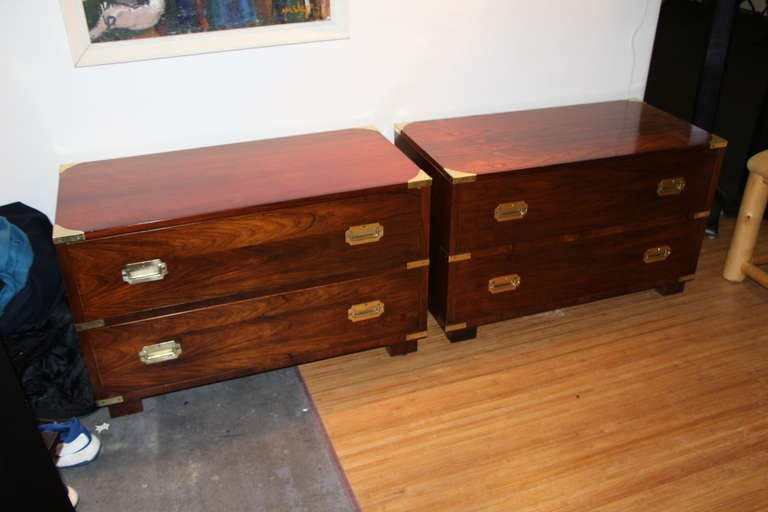 Unknown Pair of rosewood John Stuart campaign chests