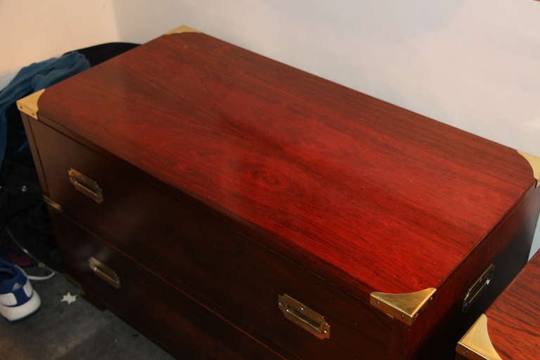 Mid-20th Century Pair of rosewood John Stuart campaign chests