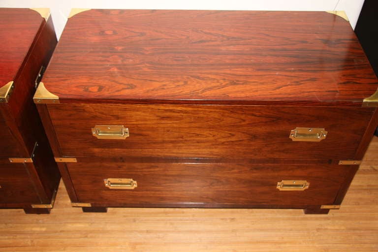 Rosewood Pair of rosewood John Stuart campaign chests