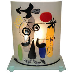 Whimsical Glass Curved Lamp