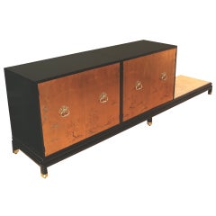 Renzo Rutili Cabinet with an Asian Gold Leaf Motif