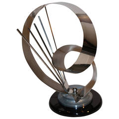 Signed Shlomi Haziza Metal Abstract Sculpture