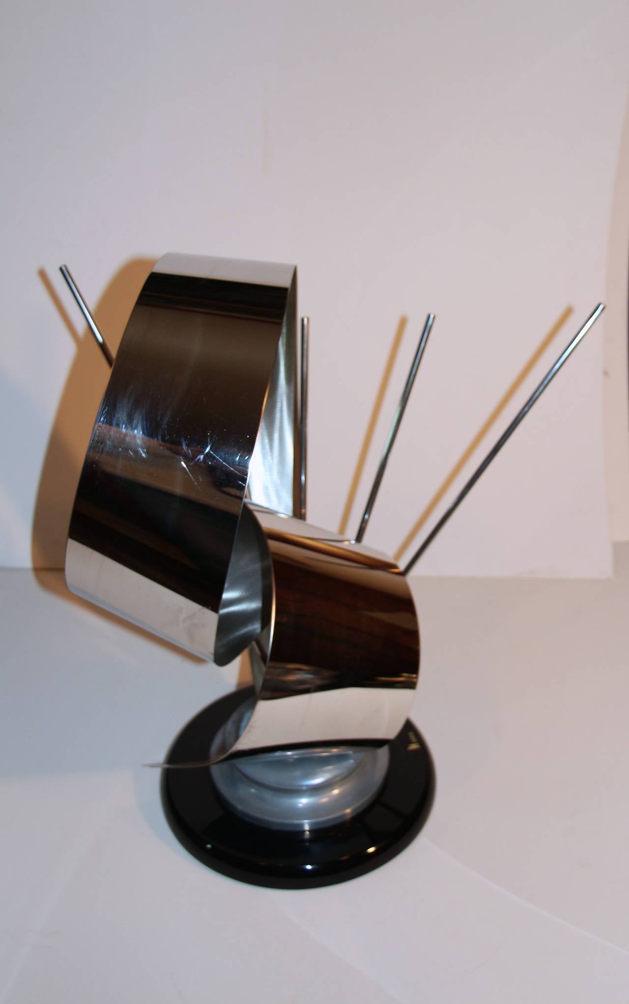 Signed Shlomi Haziza Metal Abstract Sculpture In Good Condition In Palm Springs, CA