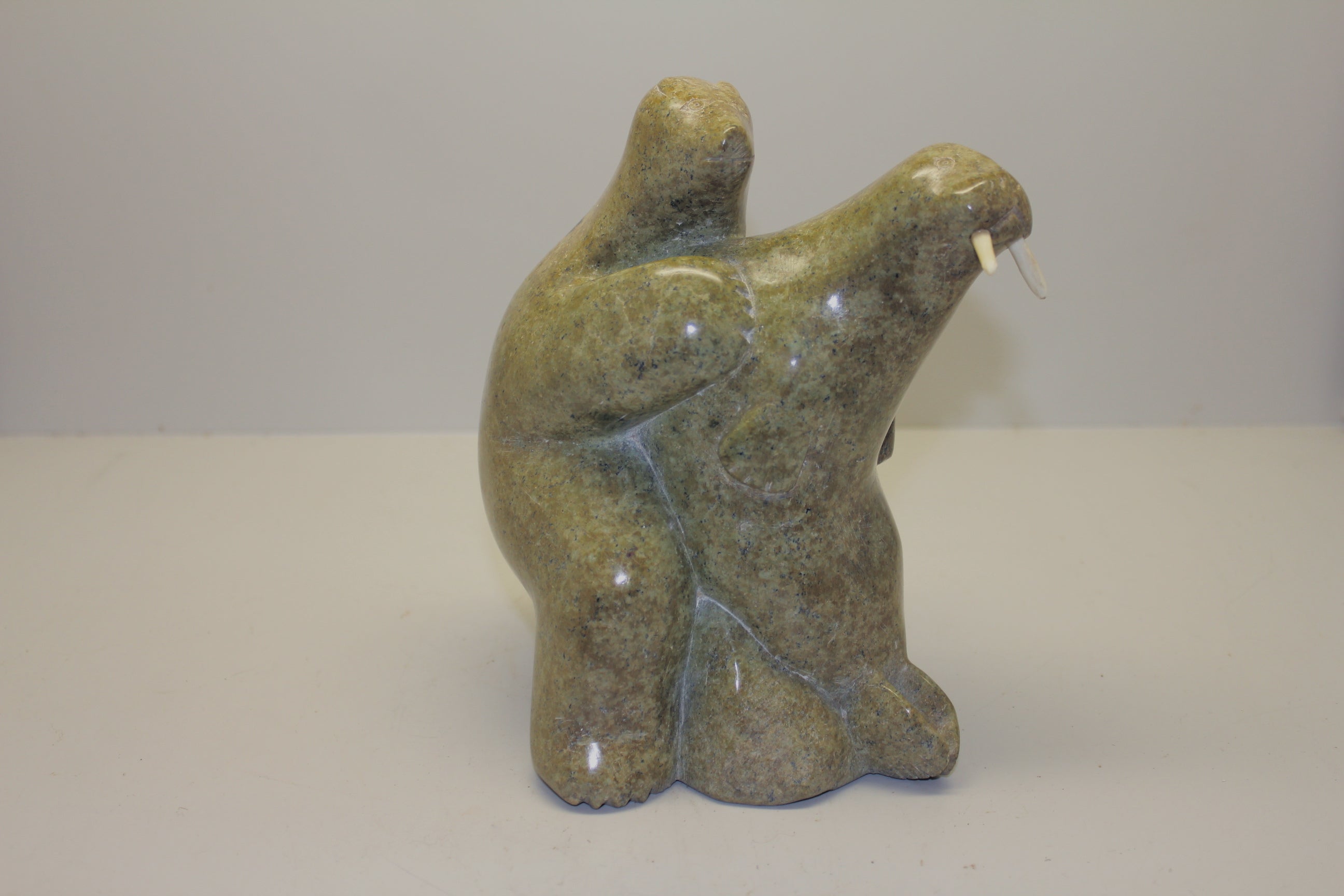 Mating Walrus Inuit Eskimo Carving