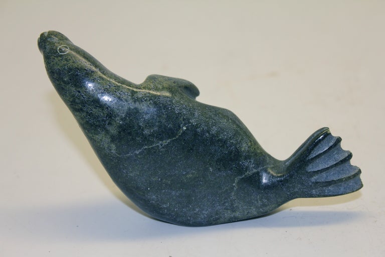 Two Eskimo or Inuit Carvings of a Walrus and a Seal 1