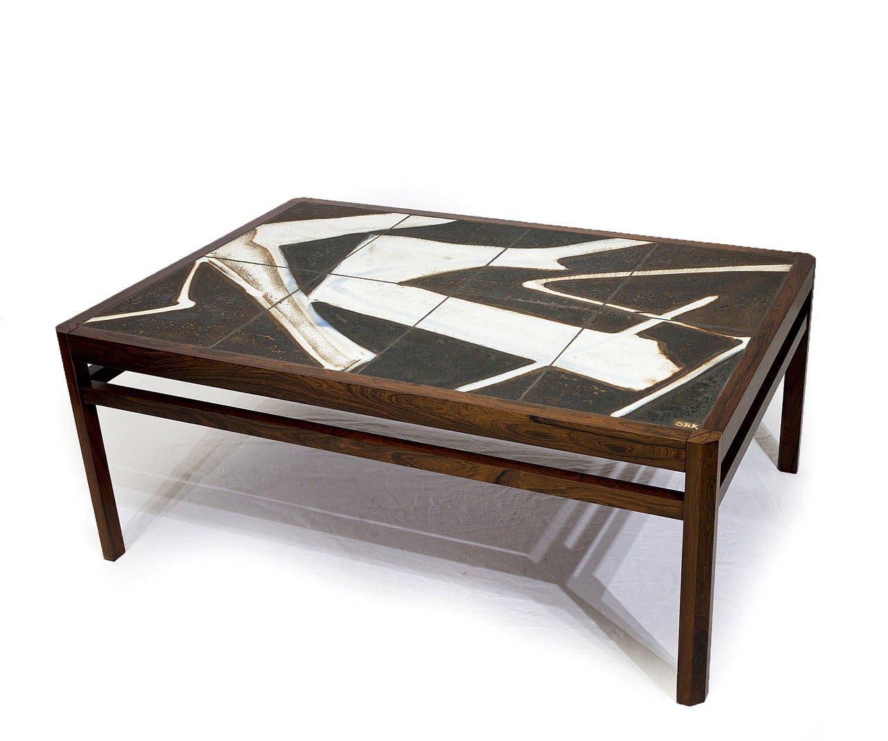 Scandinavian Modern Danish Rosewood Abstract Tile Coffee Table
