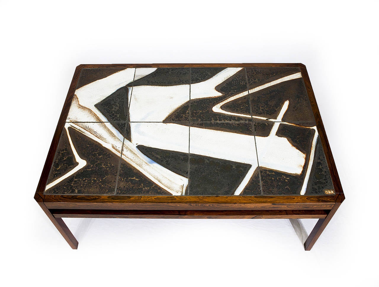 Mid-20th Century Danish Rosewood Abstract Tile Coffee Table