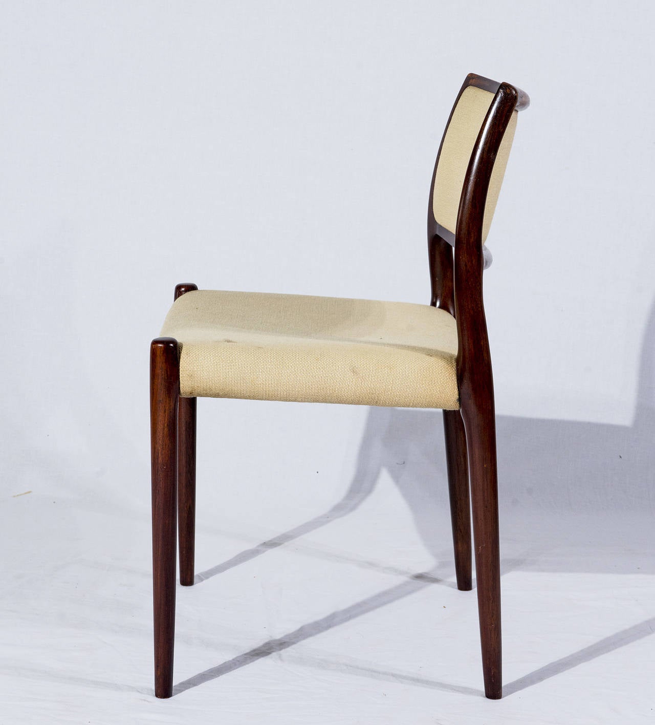 Danish Set of Eight Rosewood Niels Møller Model #80 Dining Chairs