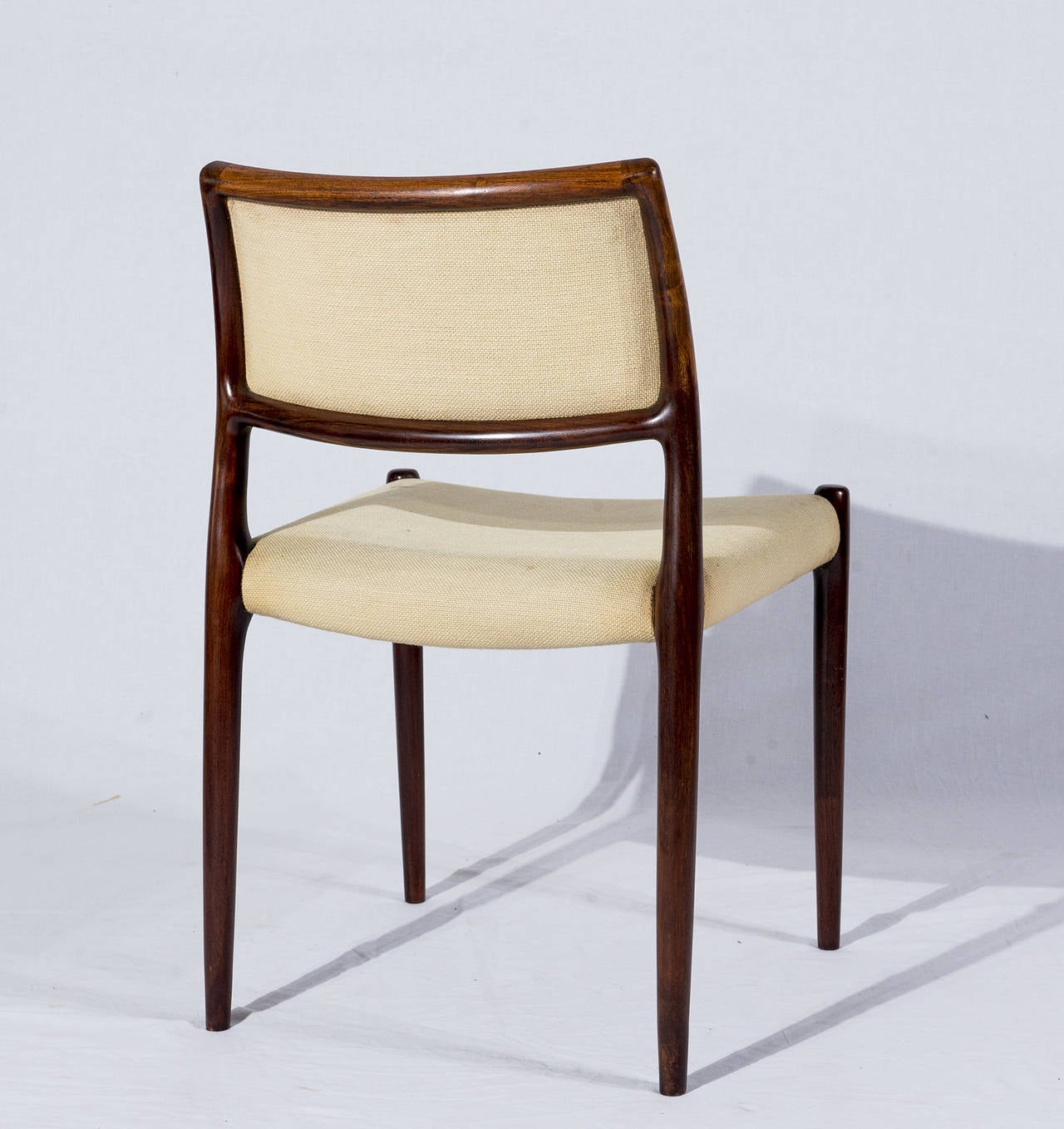 Set of Eight Rosewood Niels Møller Model #80 Dining Chairs In Good Condition In Los Angeles, CA