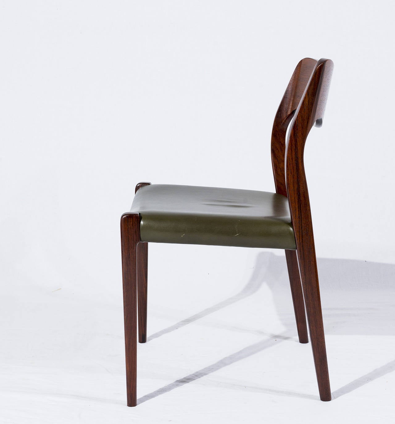 Danish Set of Four Rosewood Niels Møller Model #71 Dining Chairs