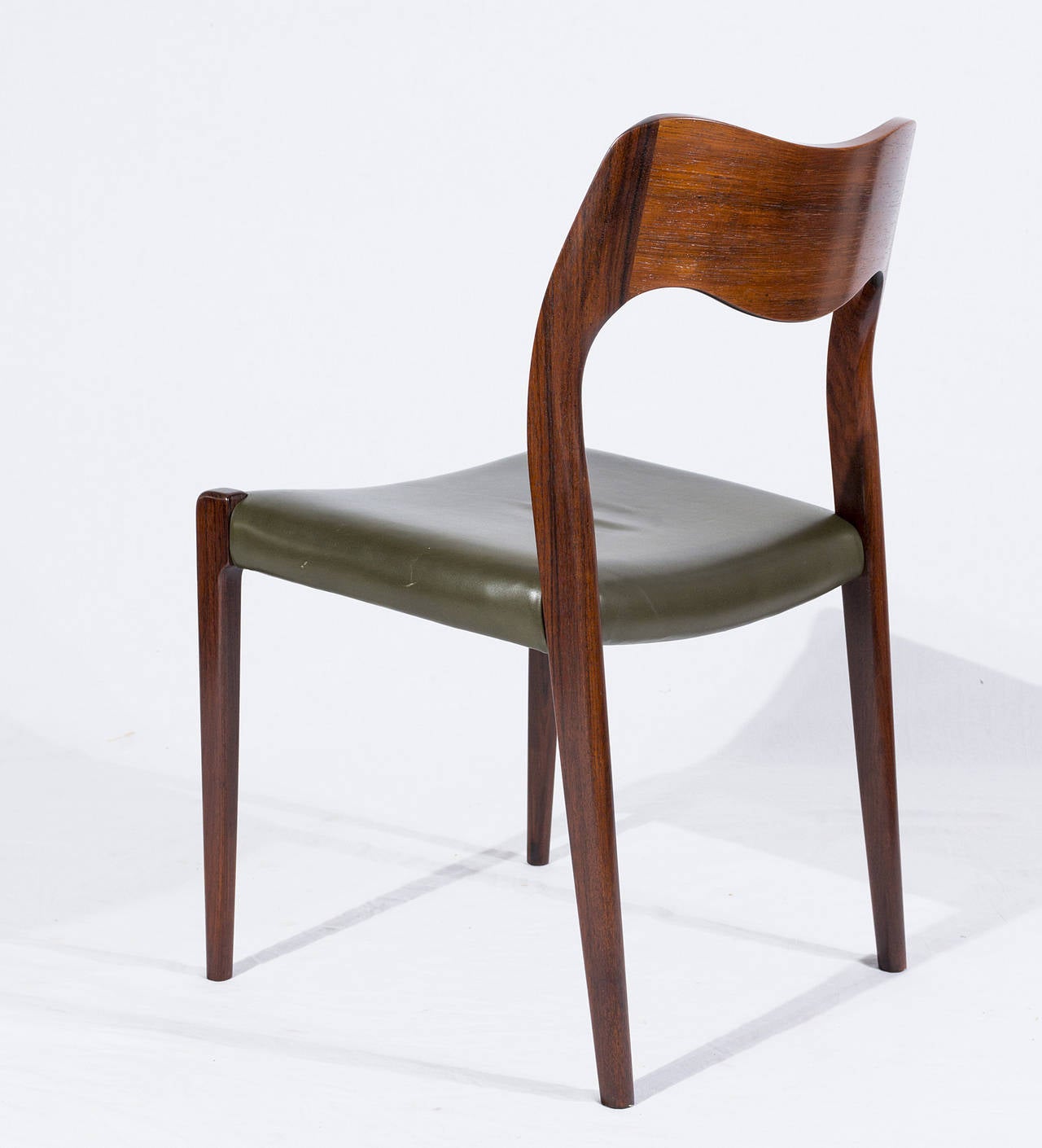 Set of Four Rosewood Niels Møller Model #71 Dining Chairs In Excellent Condition In Los Angeles, CA
