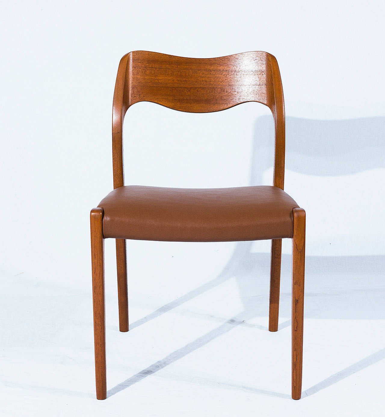 Scandinavian Modern Set of Six Teak Niels Møller Model No. 71 Dining Chairs