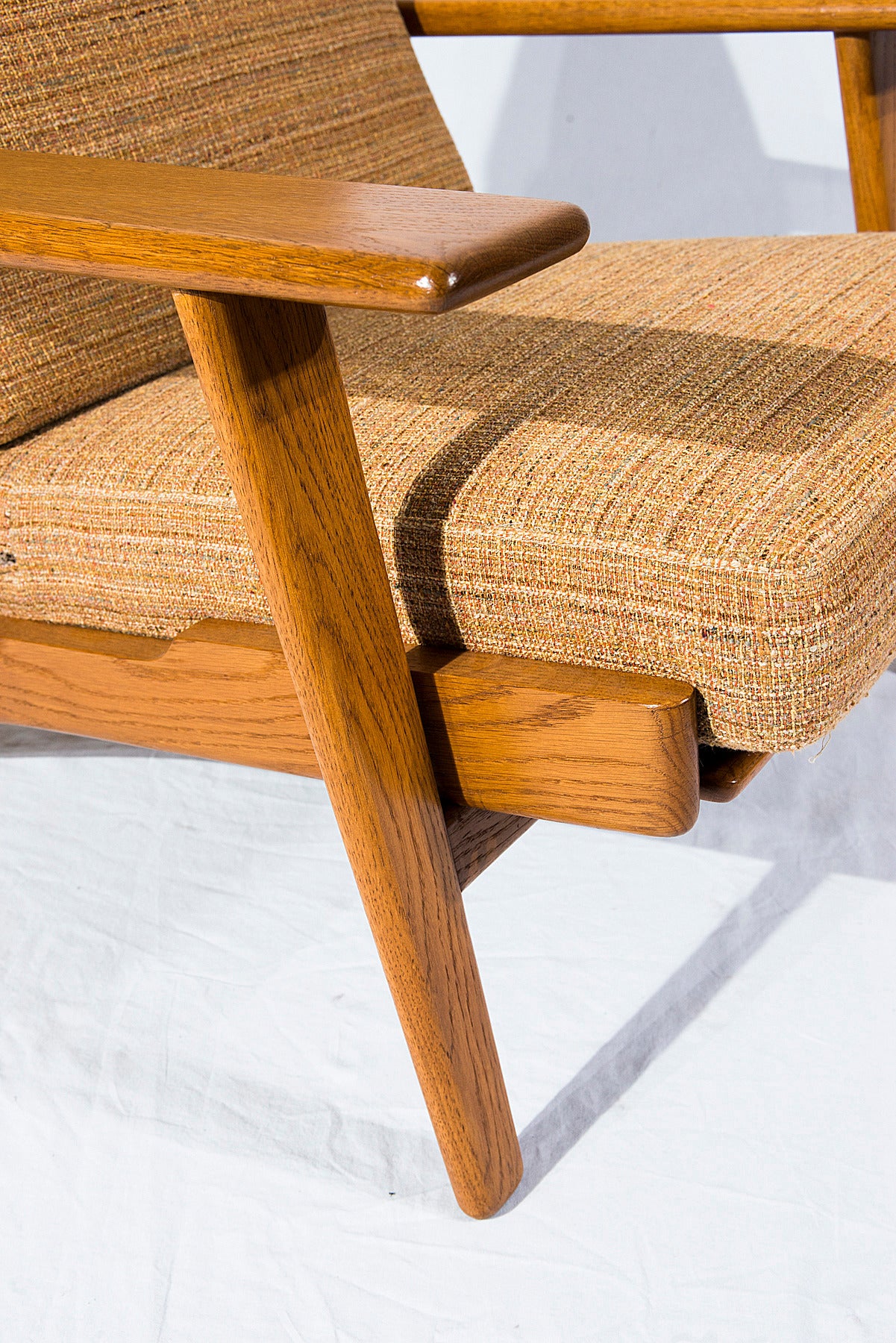 Fabric Pair of Hans Wegner GE-290 Lounge Chairs