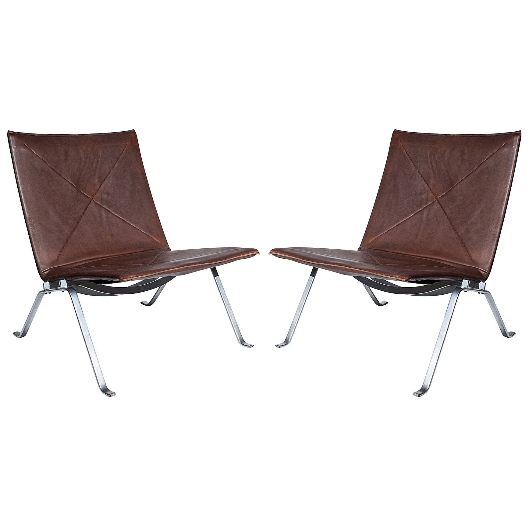 Pair of Poul Kjaerholm PK22 Lounge Chairs