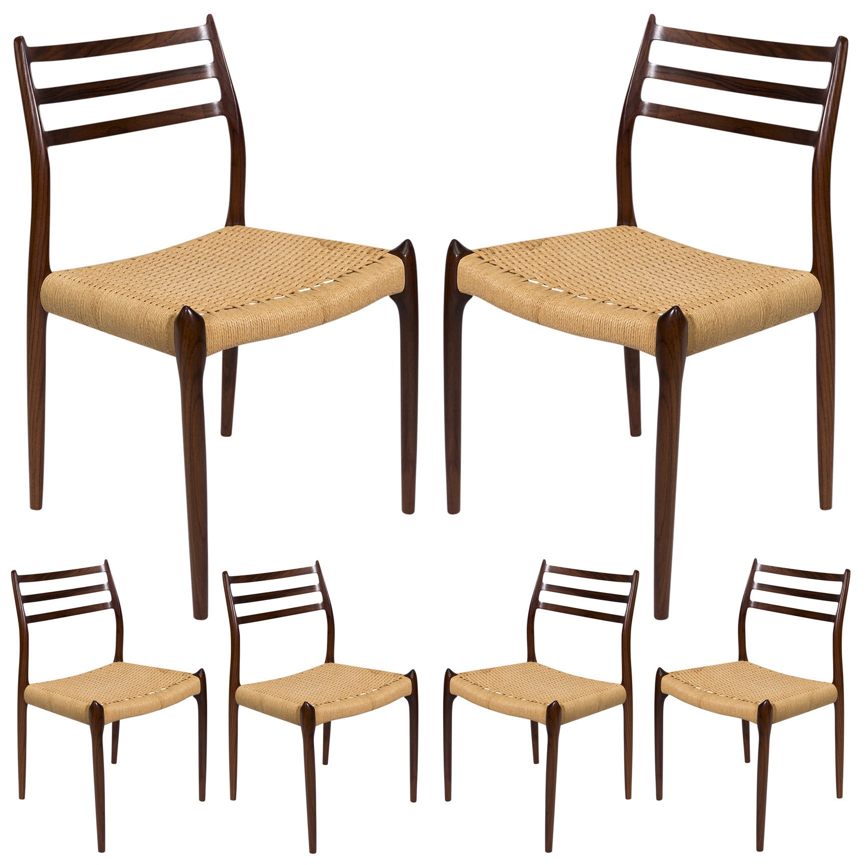 Set of Six Niels Møller Model 78 Dining Chairs