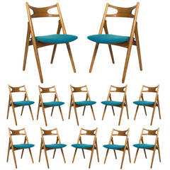 Set of 12 Hans Wegner CH 29 Dining Chairs 7