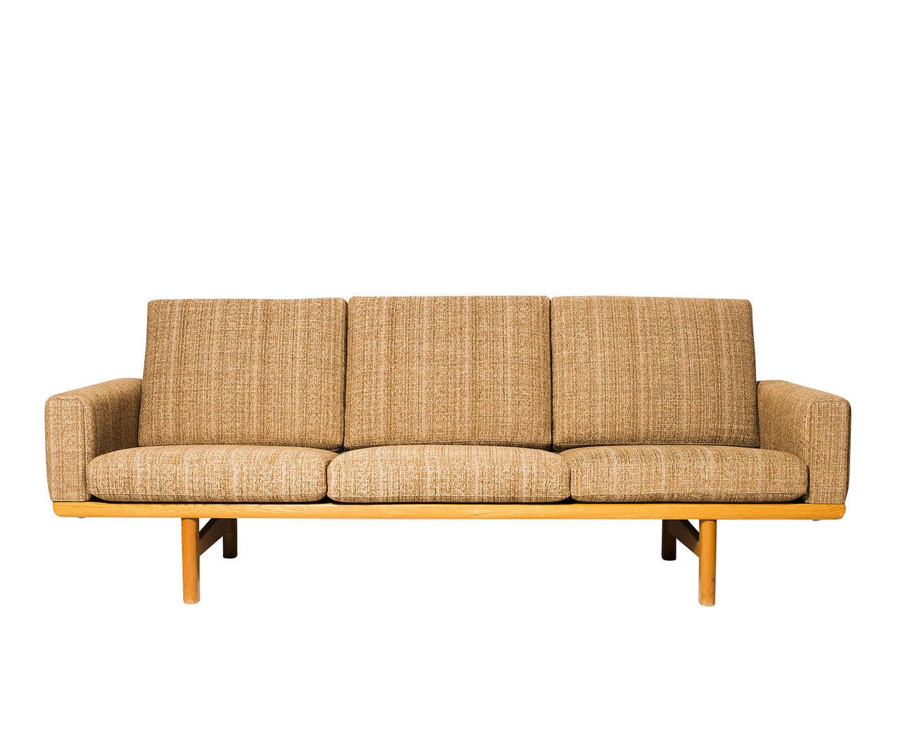 Hans Wegner GE-236 sofa designed in 1954 and produced by GETAMA. We have another one that we can reupholster for you. Send us your fabric.  Store formerly known as ARTFUL DODGER INC