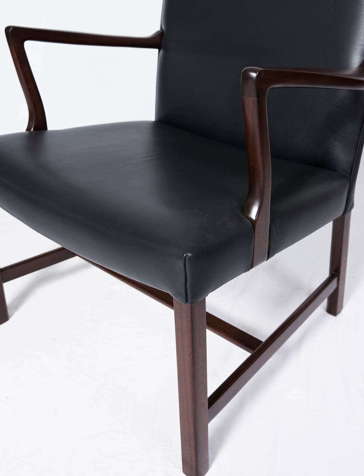 Leather Pair of Hans Wegner Lounge Chairs