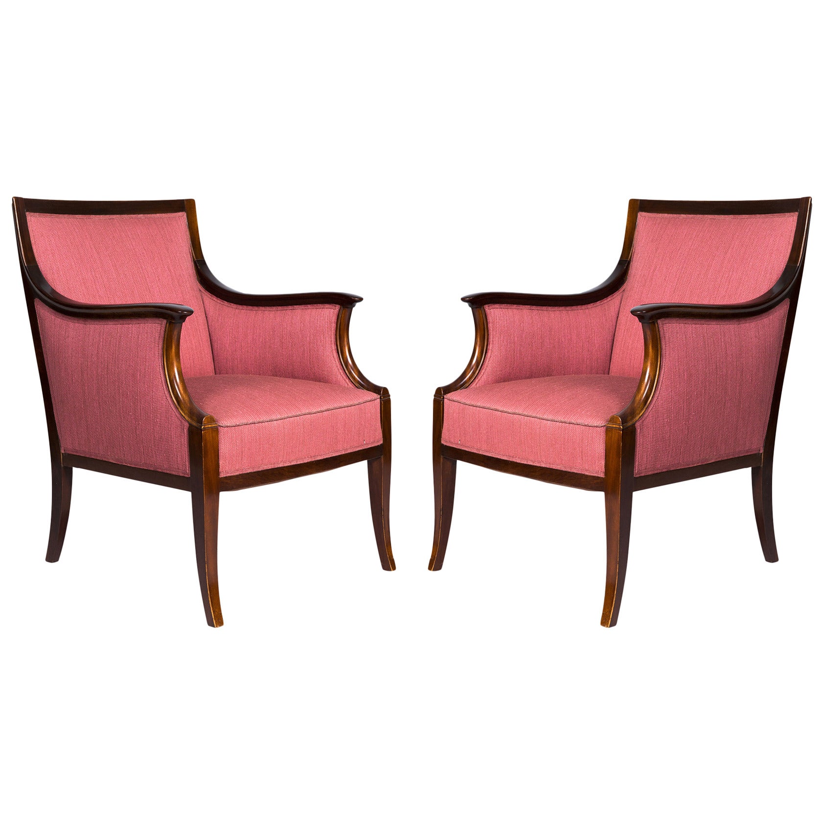 Pair of Frits Henningsen Lounge Chairs For Sale