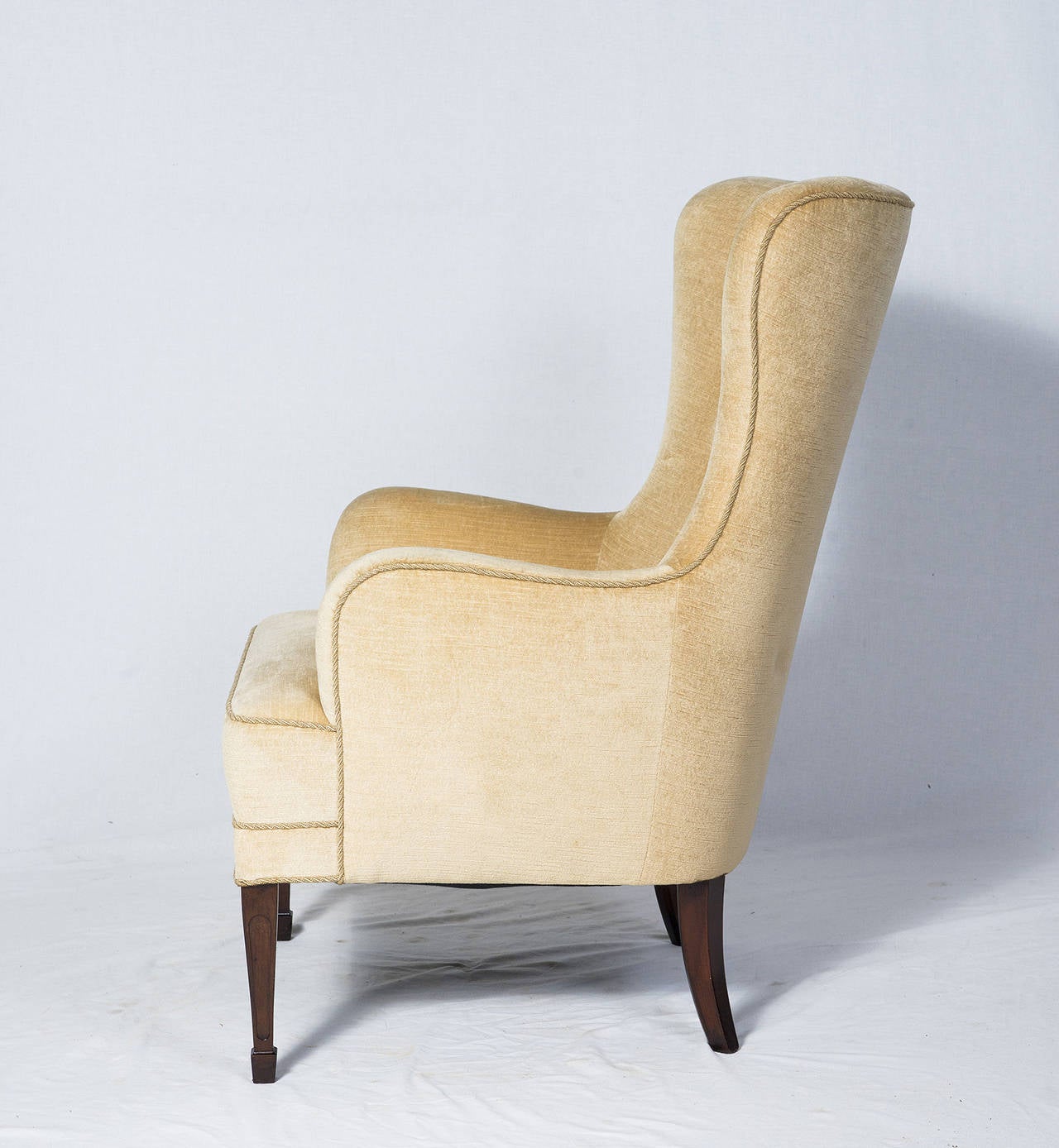 Danish Frits Henningsen High Back Lounge Chair For Sale