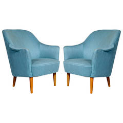 Pair of Carl Malmsten "Samspel" Lounge Chairs