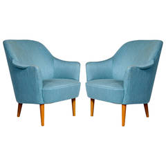 Pair of Carl Malmsten "Samspel" Lounge Chairs