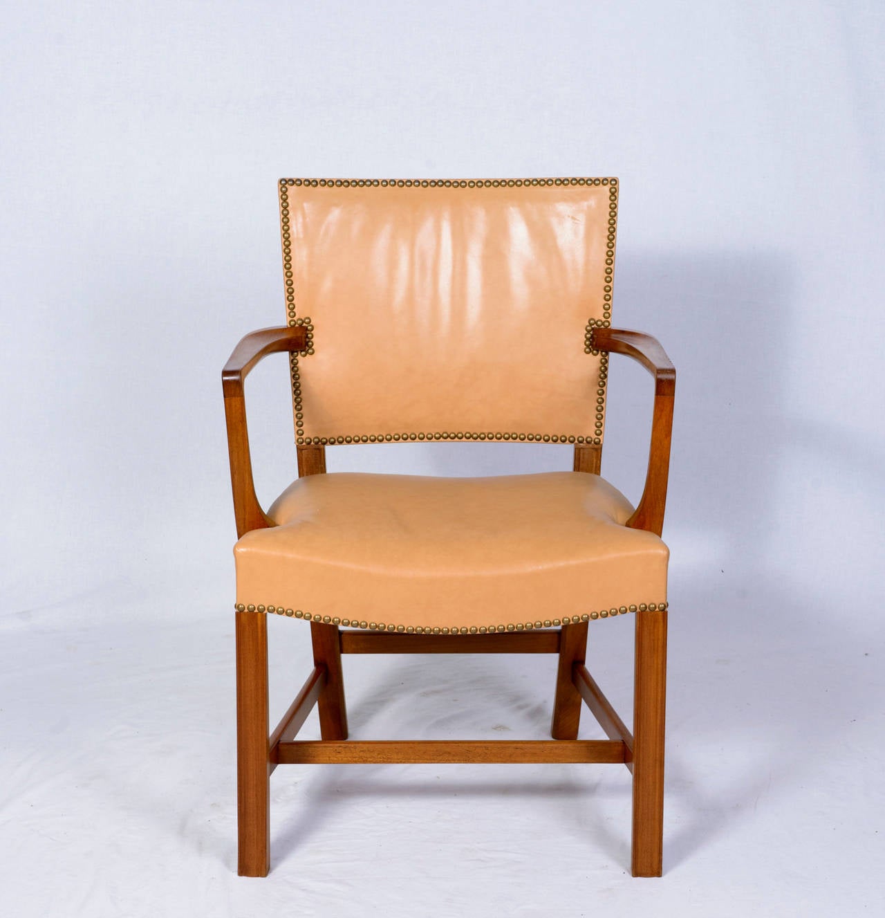 Pair of Kaare Klint armchairs designed in 1927 and produced by Rud Rasmussen.   Store formerly known as ARTFUL DODGER INC