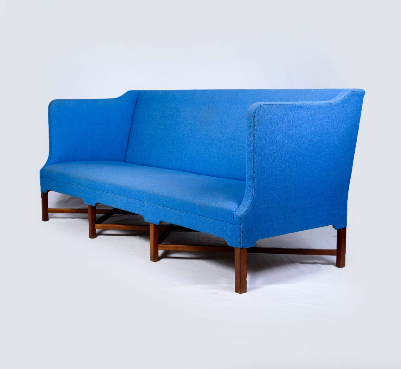 Kaare Klint X-base sofa, model #4118. Designed in 1930 and produced by Rud Rasmussen.   Store formerly known as ARTFUL DODGER INC