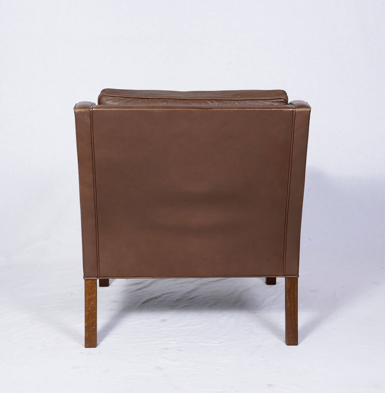 Pair of Borge Mogensen Model #2207 Leather Lounge Chairs at 1stDibs