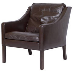 Retro Borge Mogensen Model #2207 Leather Lounge Chair