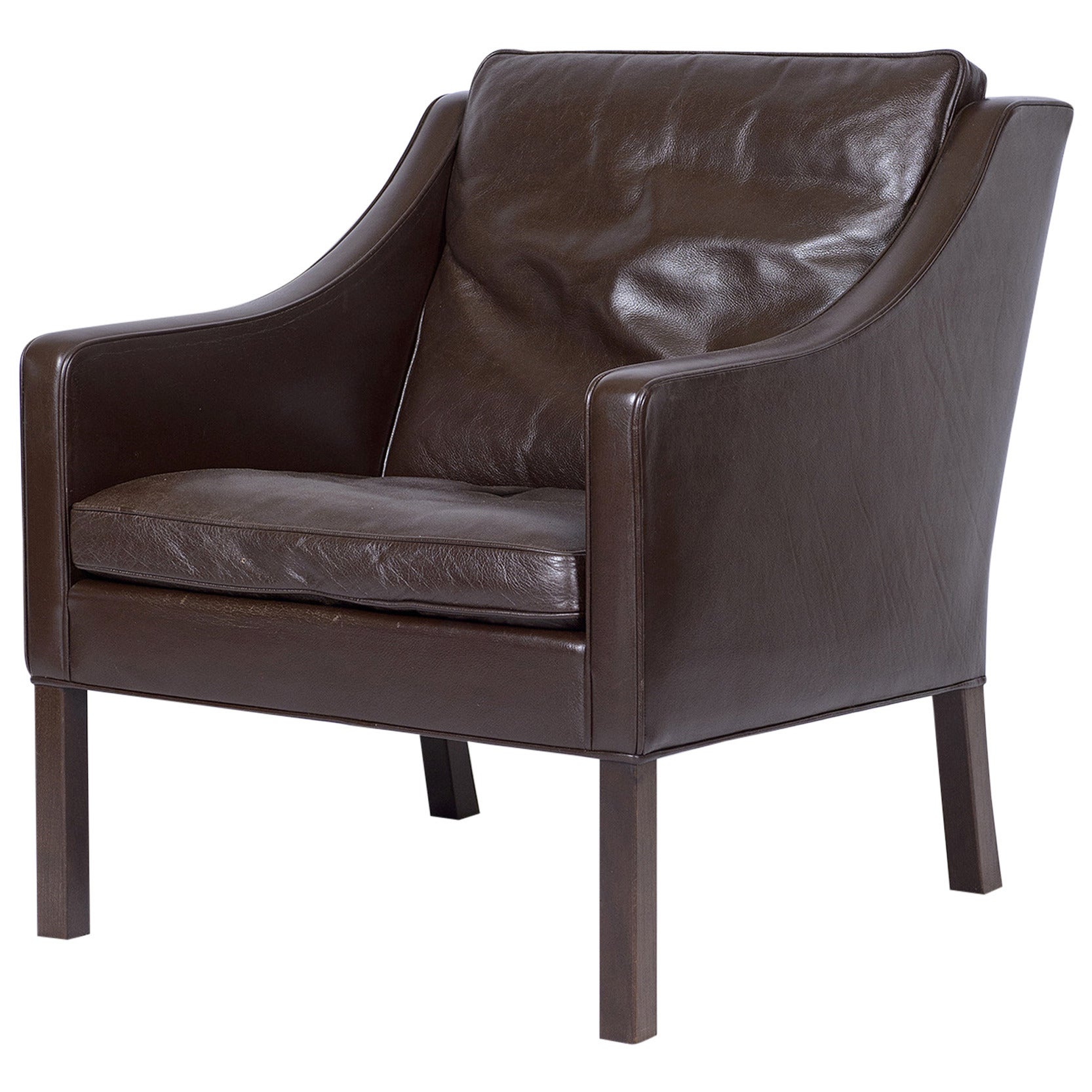 Borge Mogensen Model #2207 Leather Lounge Chair For Sale