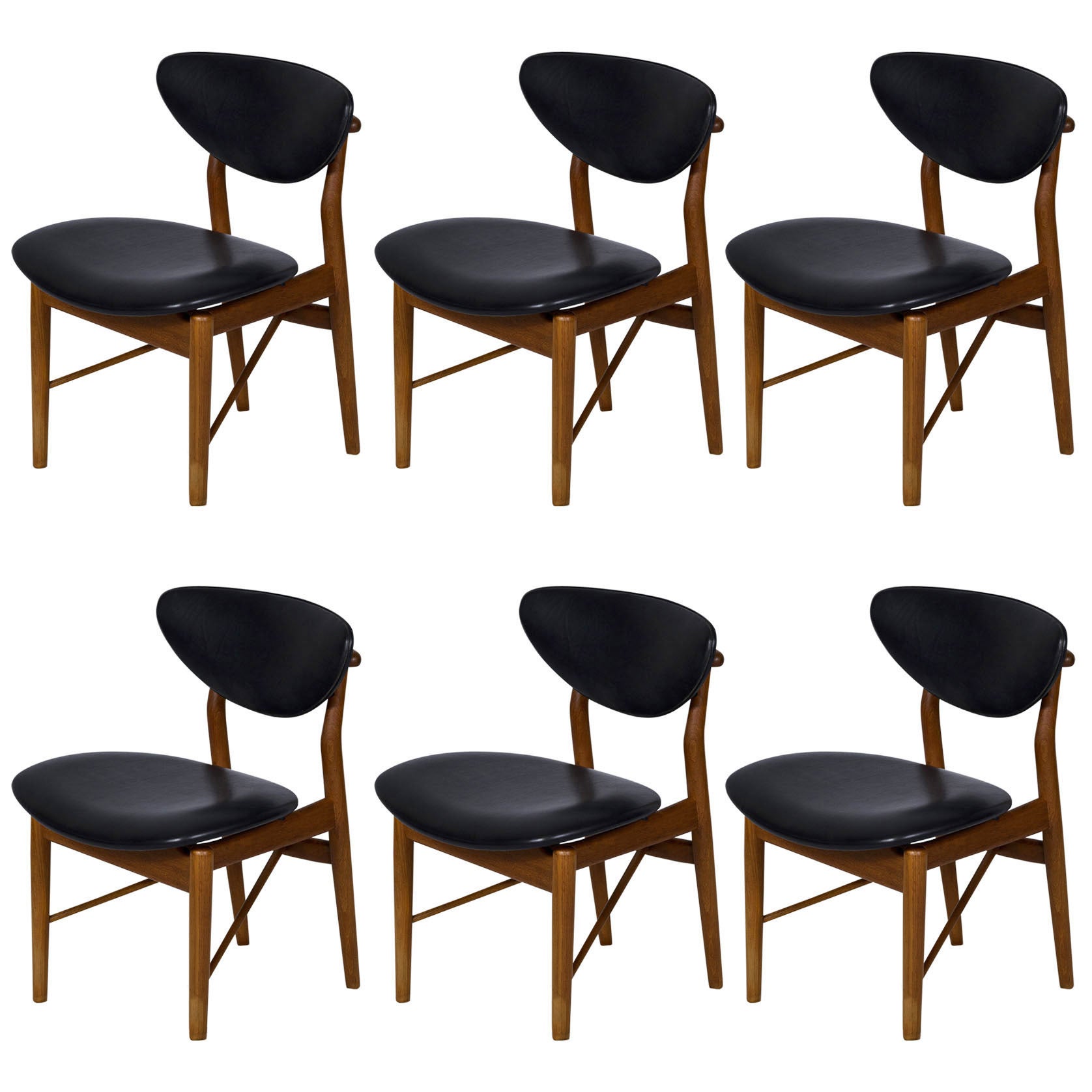 Set of Six Finn Juhl NV 55 Dining Chairs