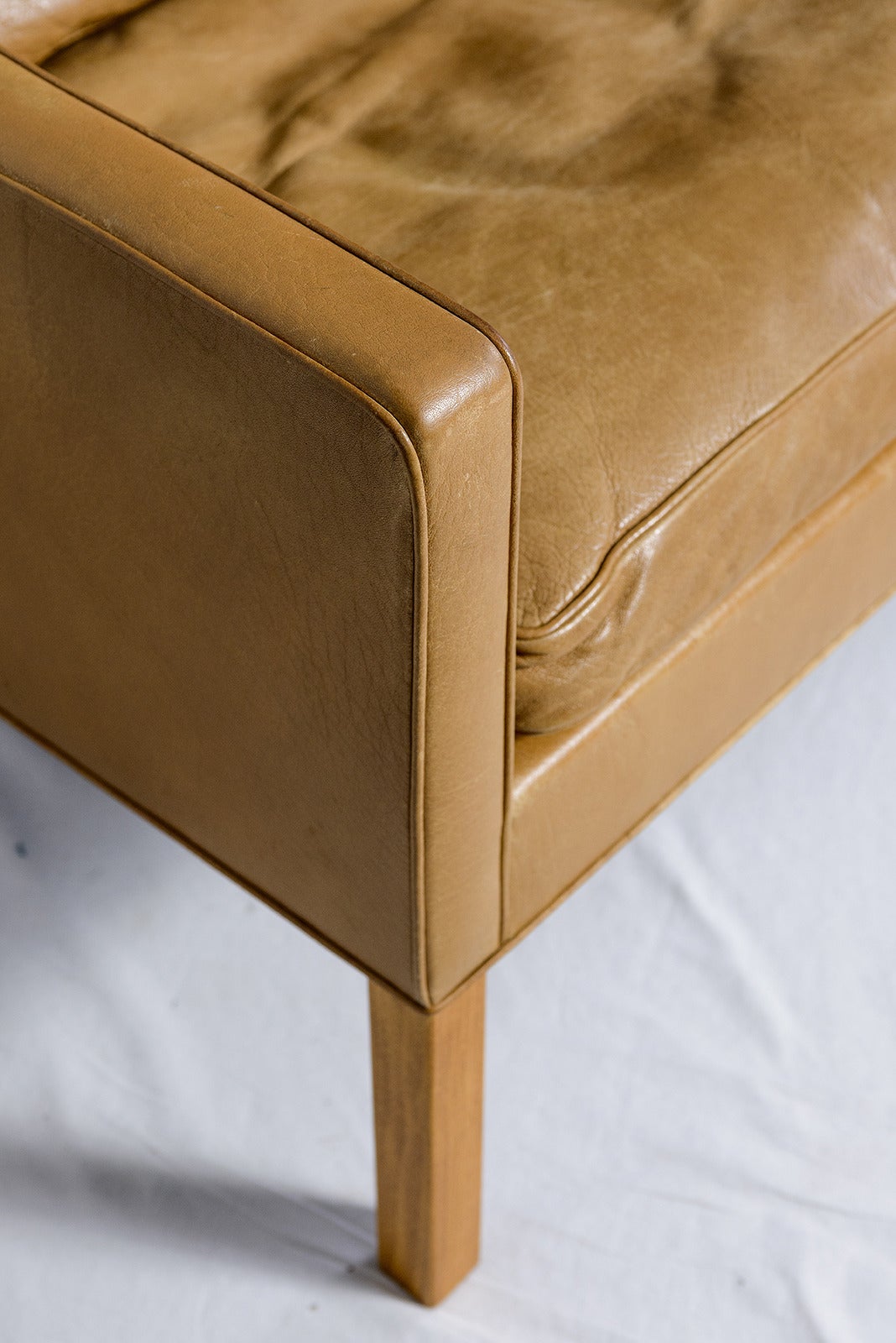 Borge Mogensen Model #2209 Three-Seat Leather Sofa In Good Condition In Los Angeles, CA