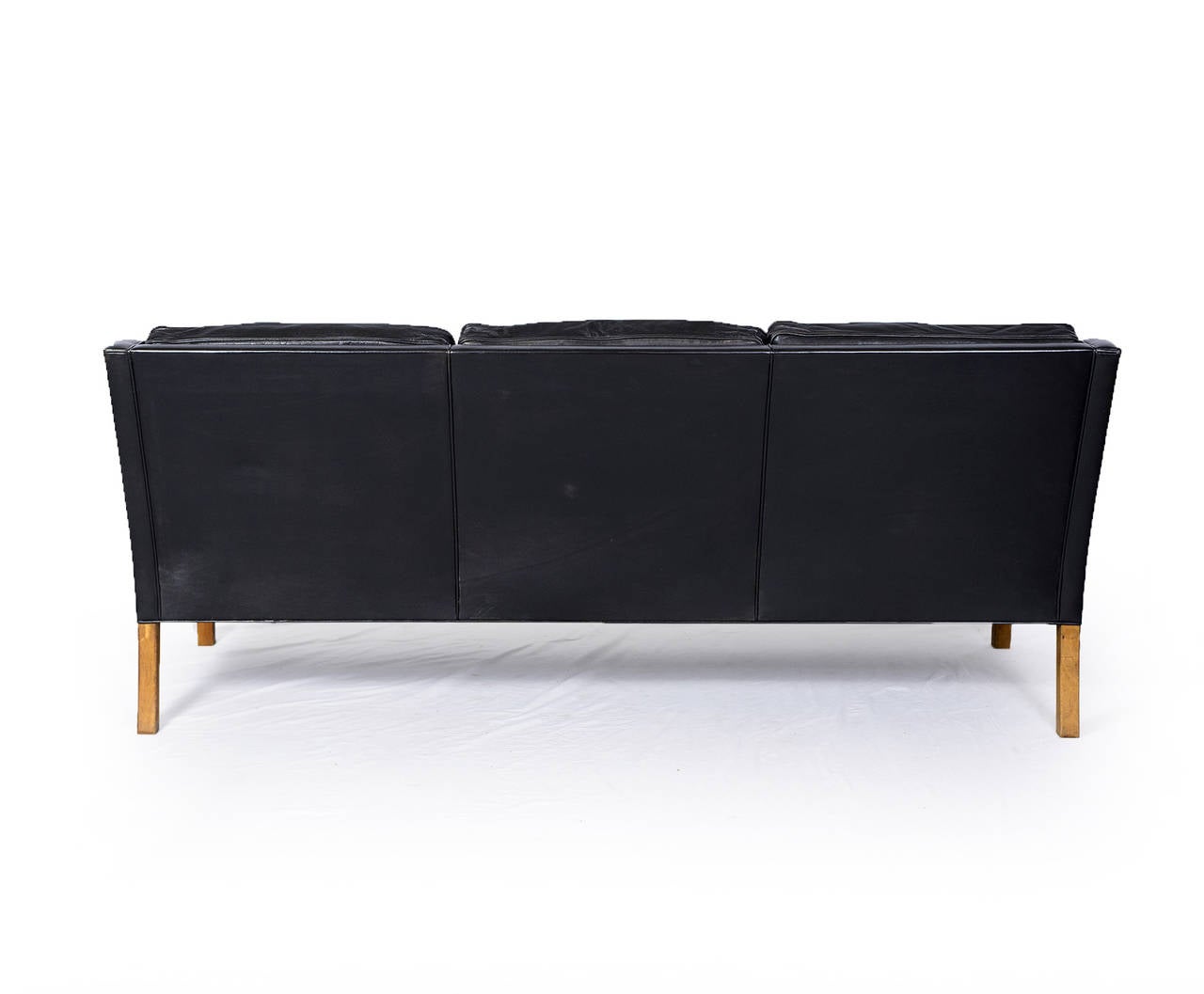 Mid-20th Century Børge Mogensen Model #2209 Three-Seat Leather Sofa