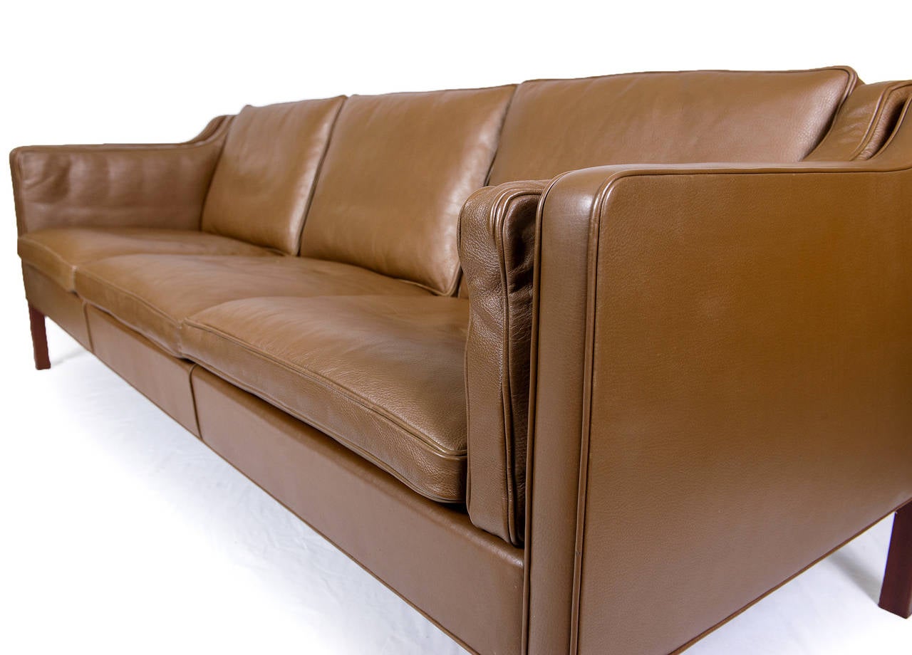 Borge Mogensen Model #2213 Three-Seat Leather Sofa 1