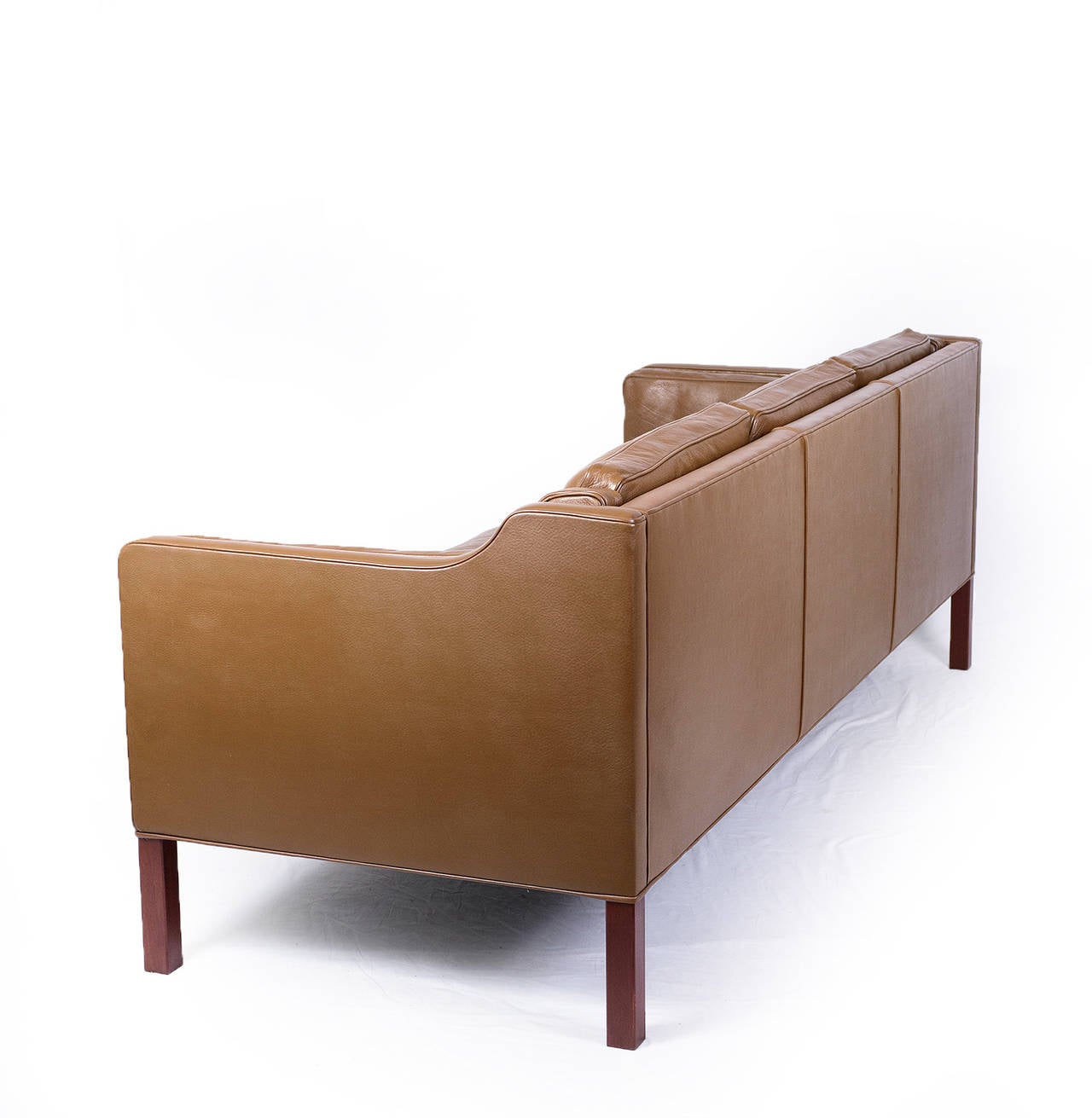 Borge Mogensen Model #2213 Three-Seat Leather Sofa In Good Condition In Los Angeles, CA