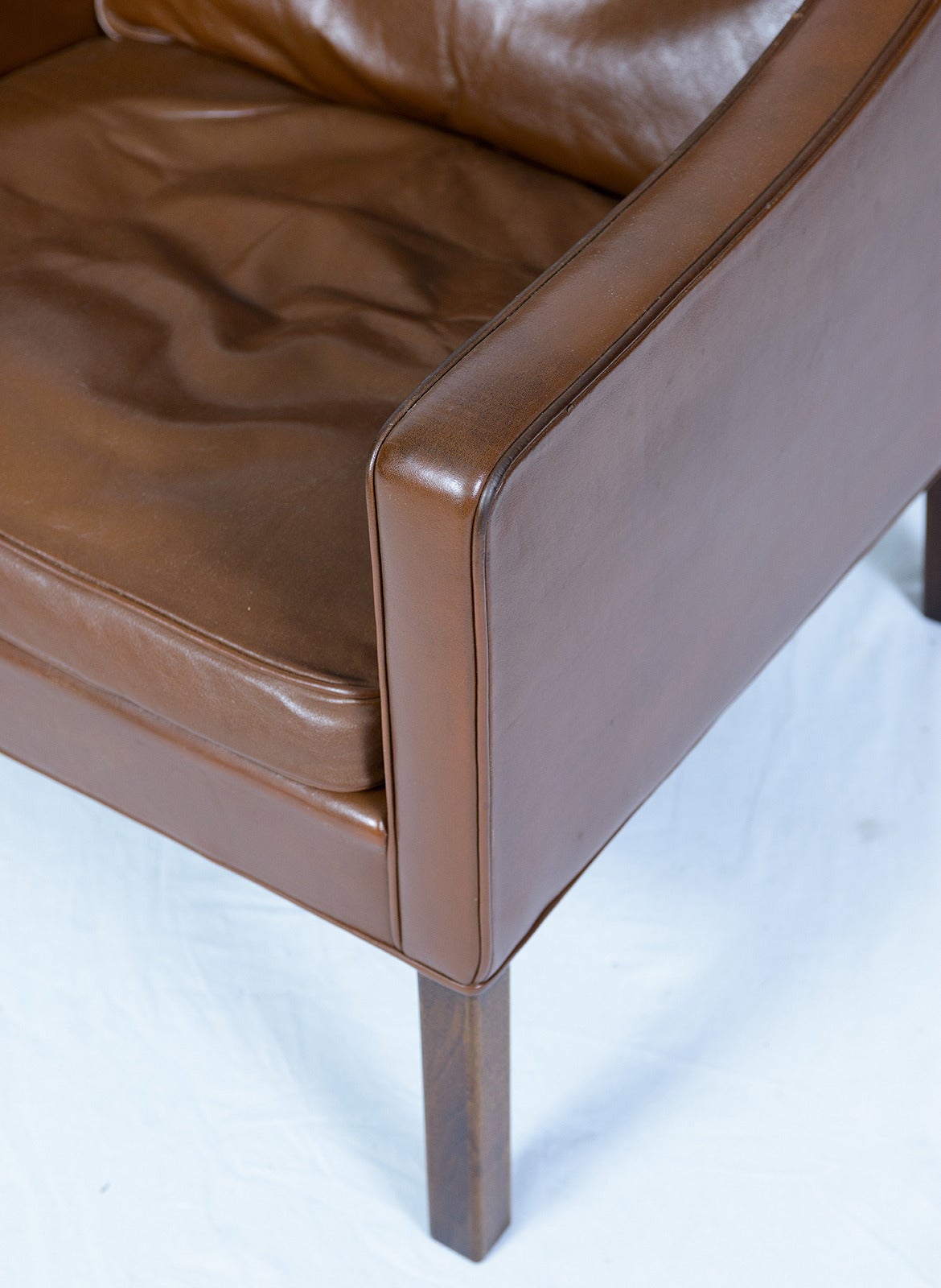 Børge Mogensen Model #2207 Leather Lounge Chair For Sale 1