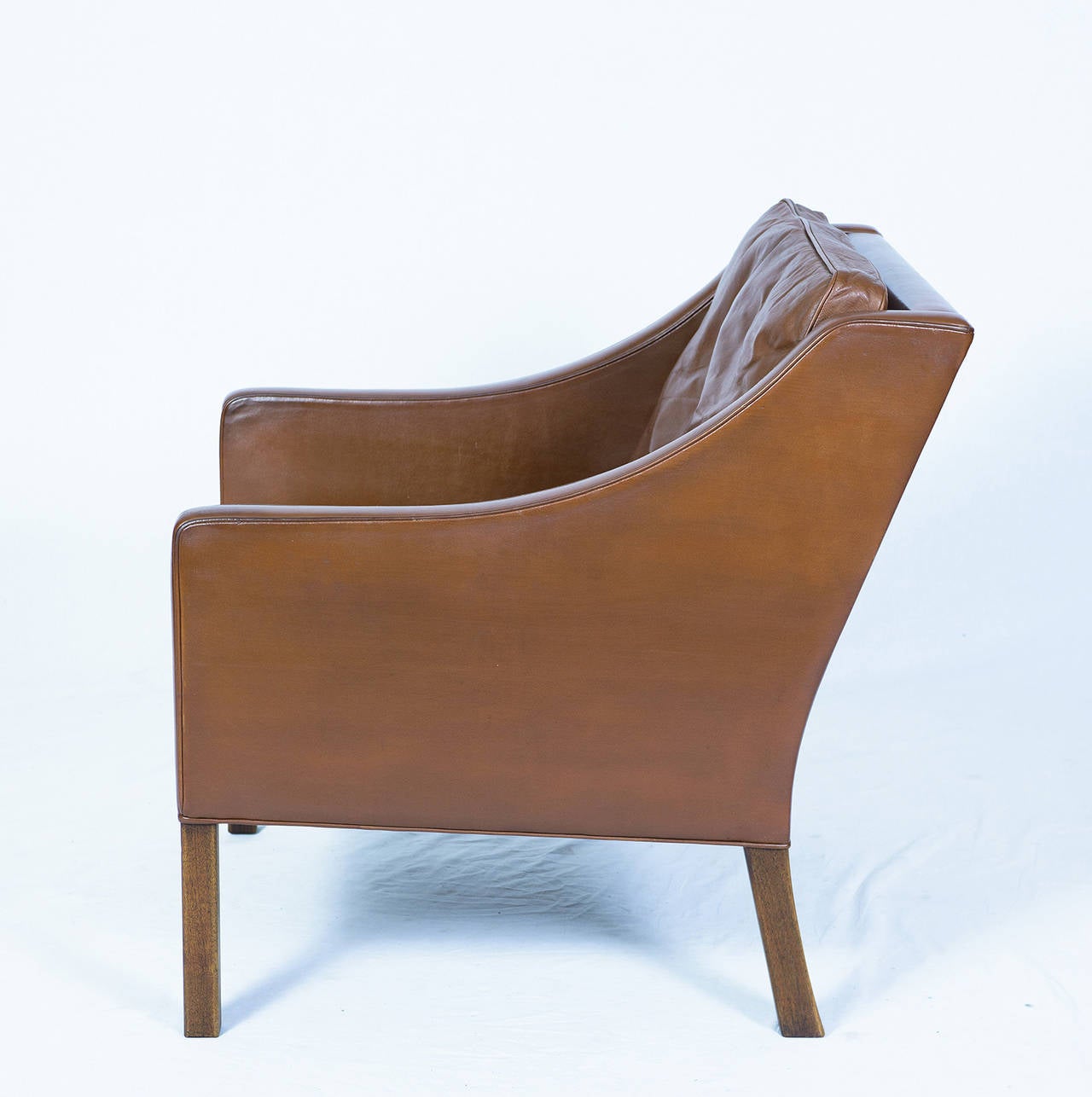 Scandinavian Modern Børge Mogensen Model #2207 Leather Lounge Chair For Sale