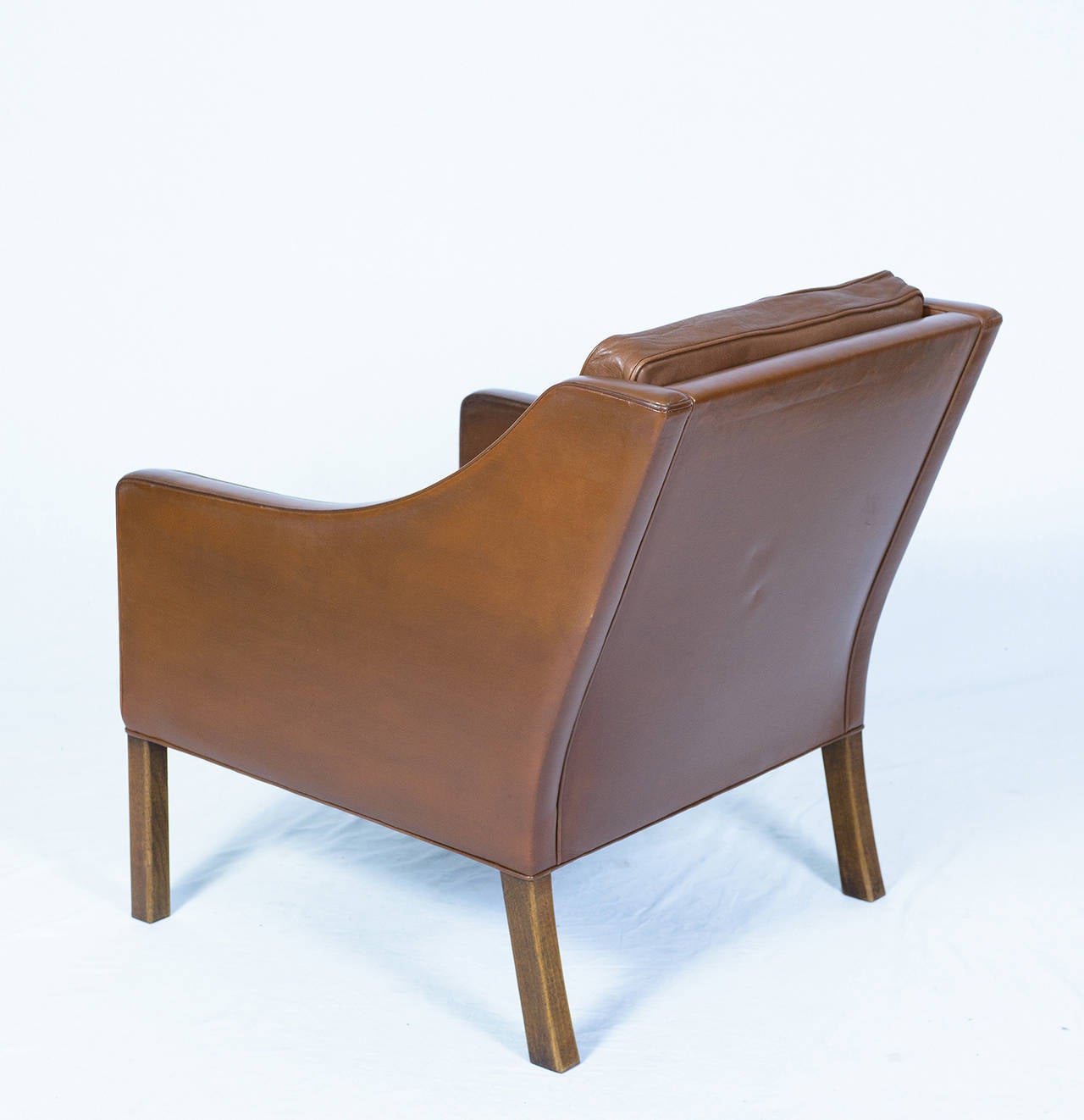 Danish Børge Mogensen Model #2207 Leather Lounge Chair For Sale