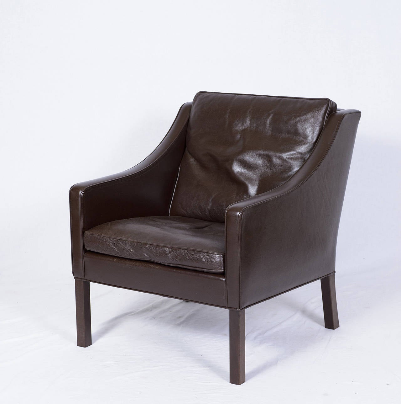 Borge Mogensen model #2207 leather lounge chair designed in 1963 and produced by Fredericia.    Store formerly known as ARTFUL DODGER INC