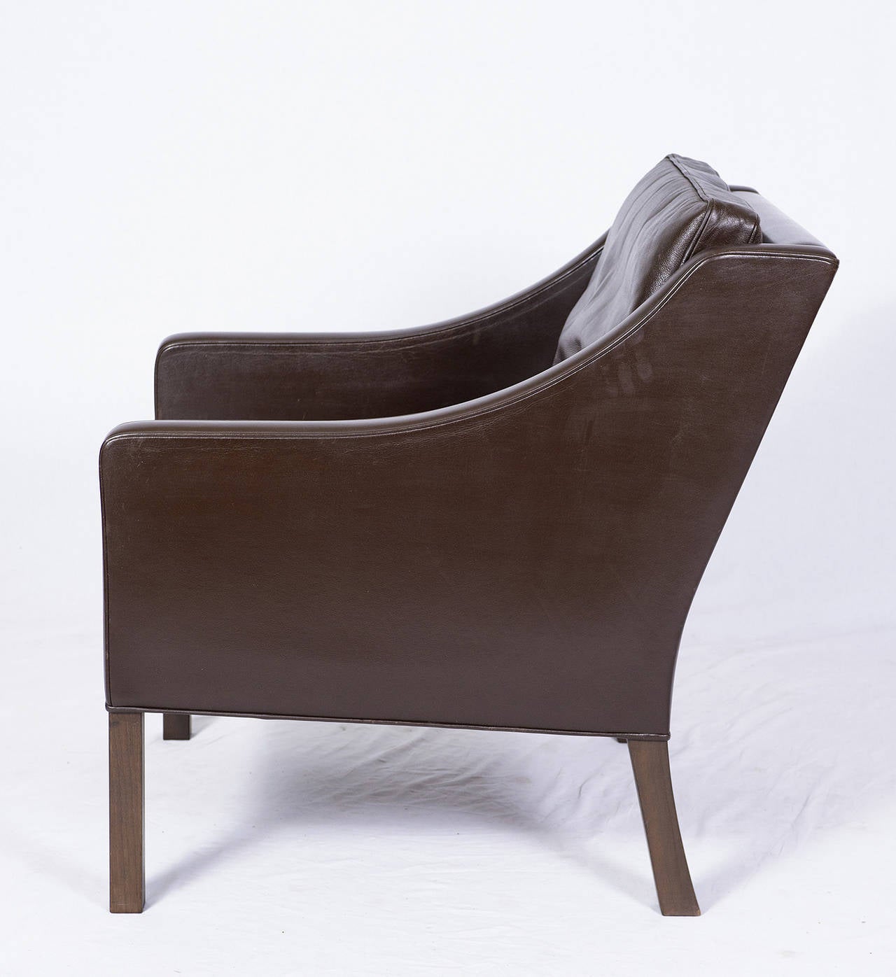 Danish Borge Mogensen Model #2207 Leather Lounge Chair For Sale