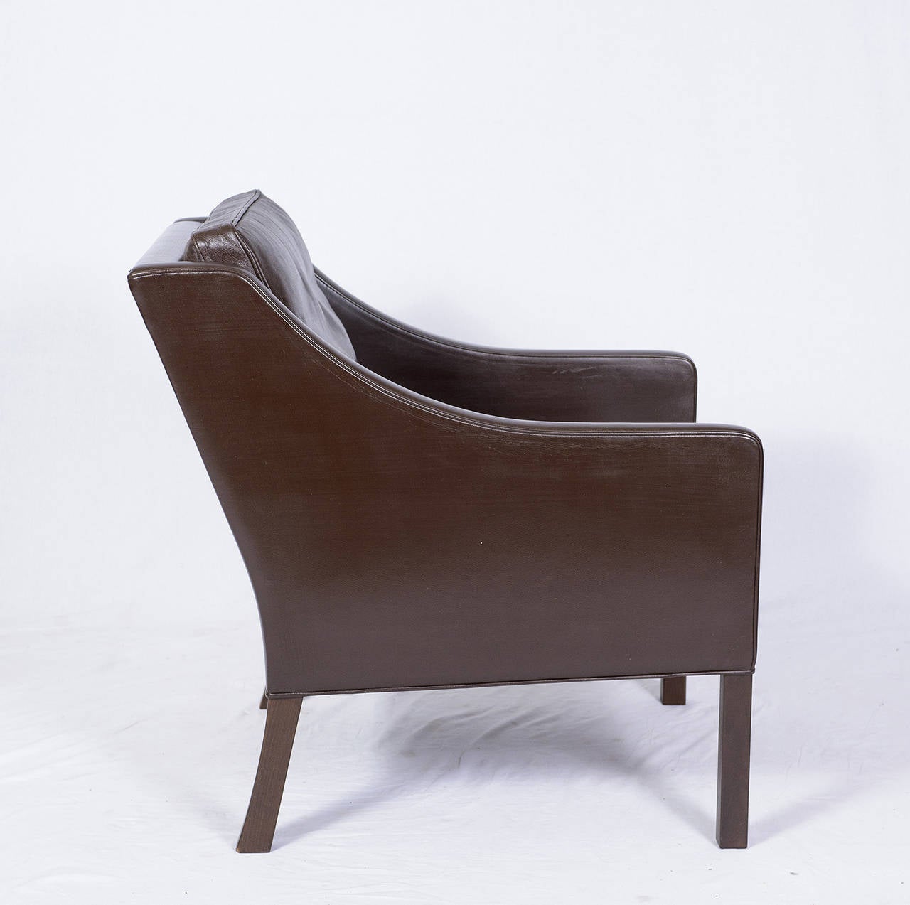 Scandinavian Modern Borge Mogensen Model #2207 Leather Lounge Chair For Sale