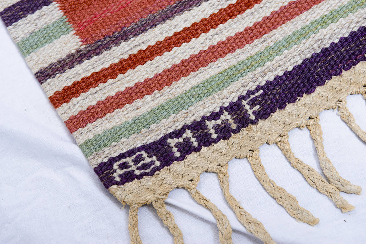 Vintage Barbro Nilsson Flat-Weave Swedish Carpet for Marta Maas-Fjetterström 1