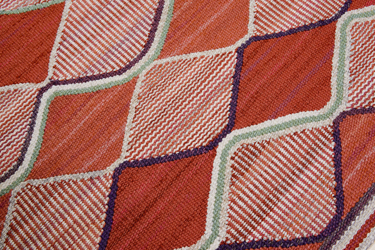 Woven Vintage Barbro Nilsson Flat-Weave Swedish Carpet for Marta Maas-Fjetterström